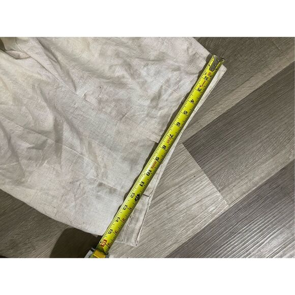 Sag Harbor Light Khaki Linen Pants, Straight Leg, Size 12P - Picture 4 of 7